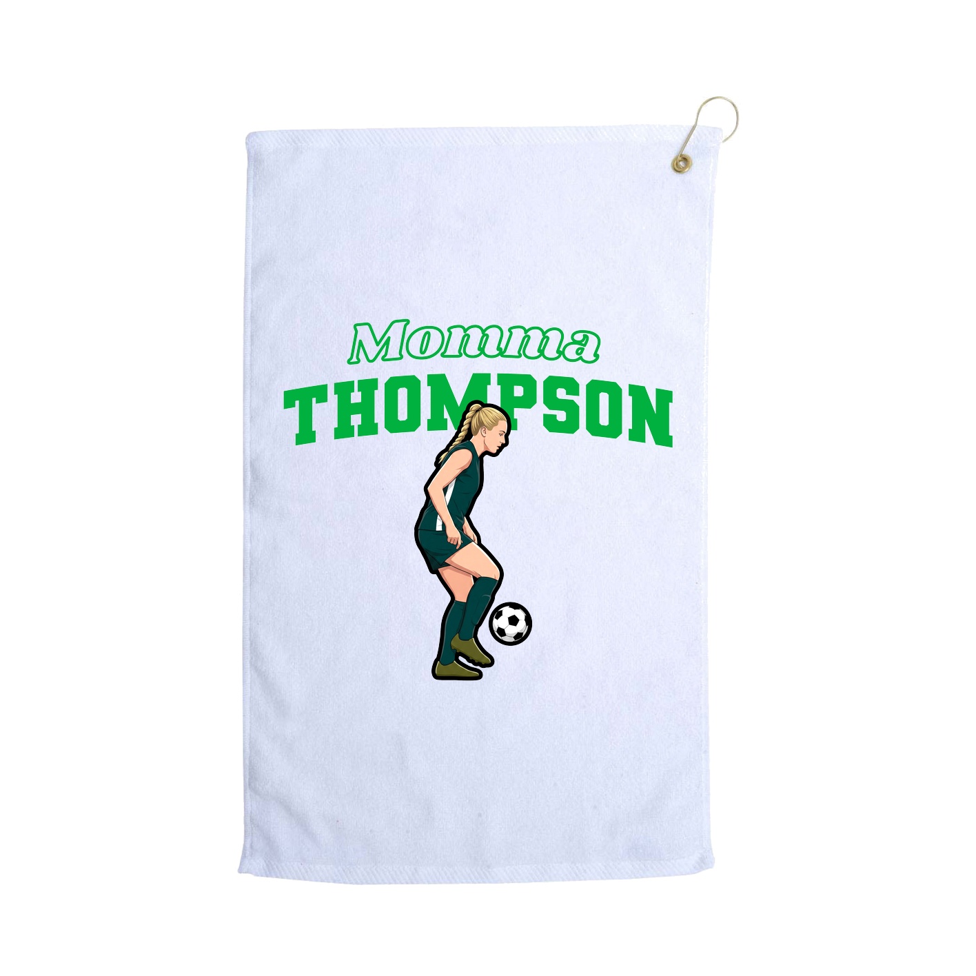Golf Towel — Mothers Day Block in White