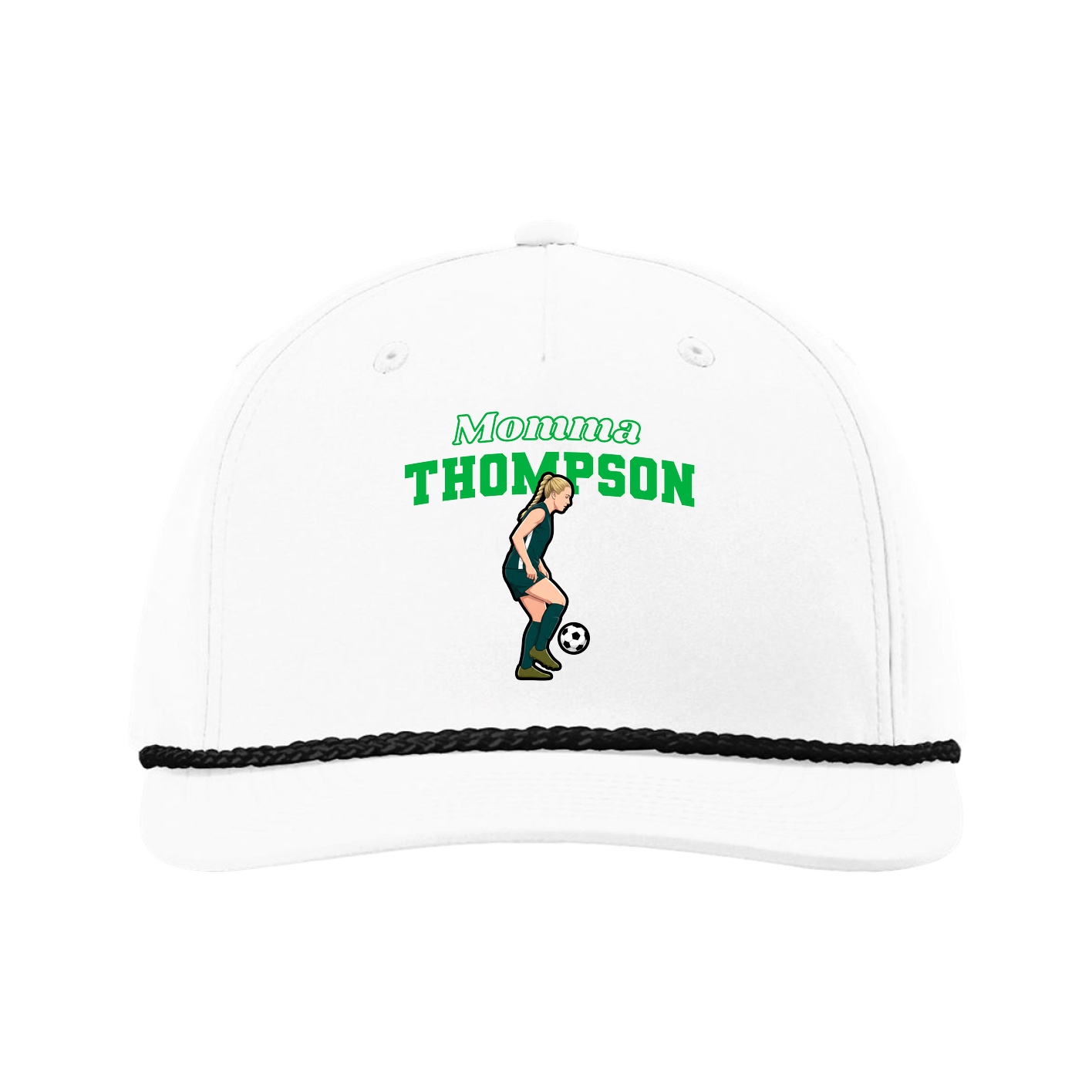 Five-Panel Classic Rope Cap — Mothers Day Block in White