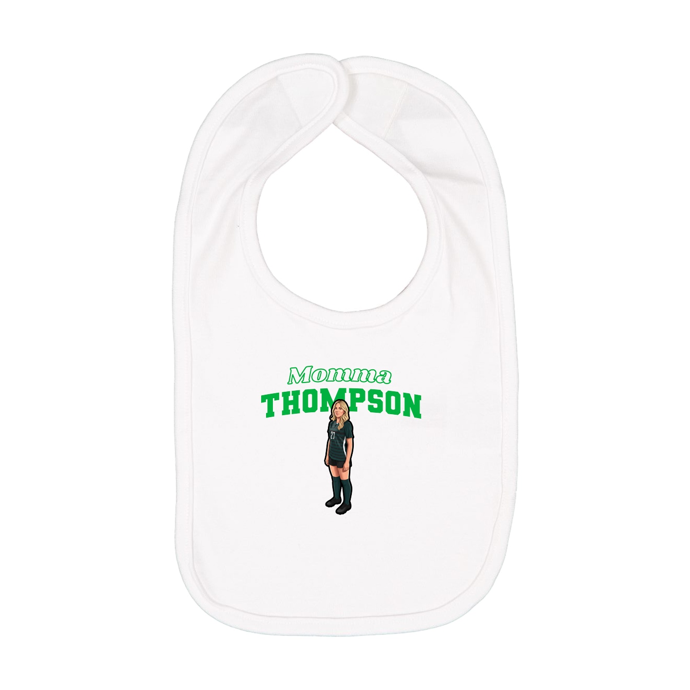 Infant Bib — Mothers Day Block in White