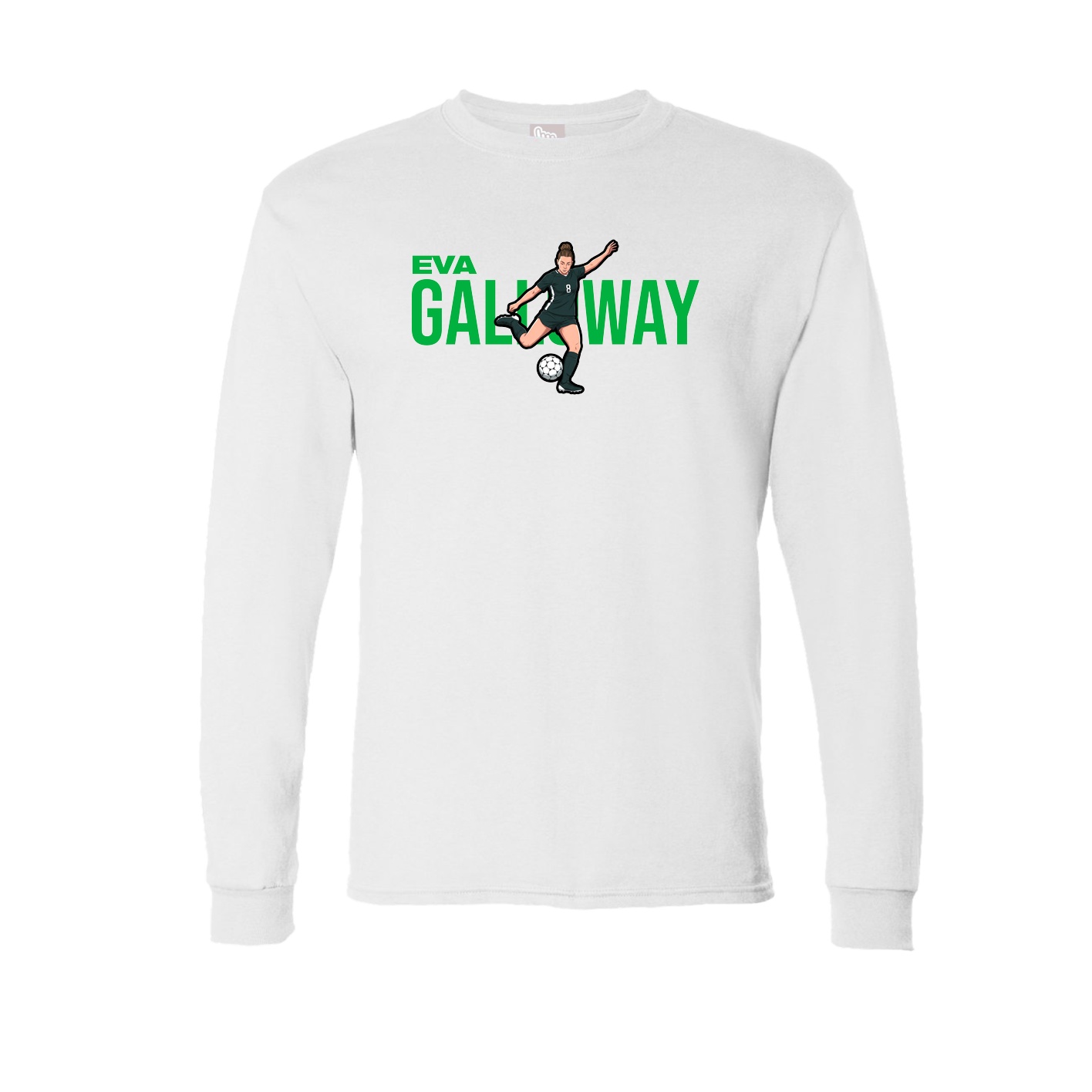 Long Sleeve Tee — Player Name in White