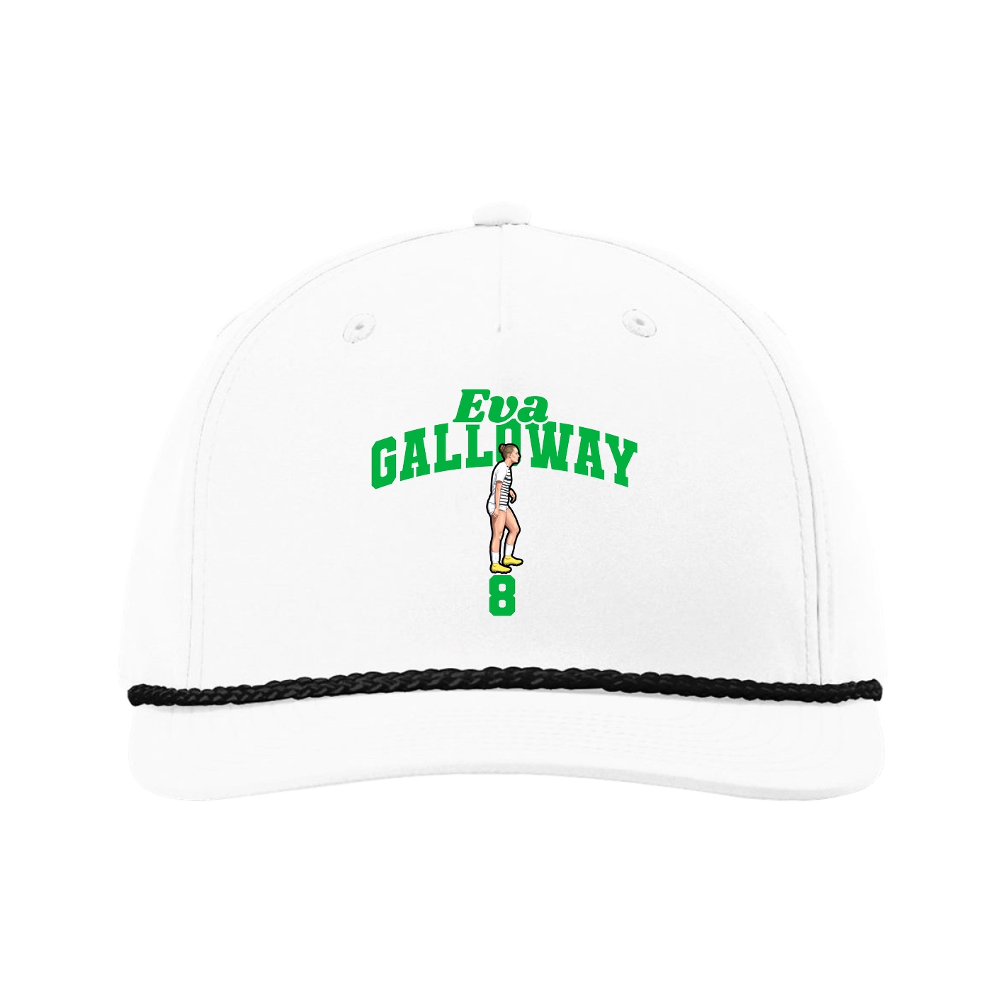 Five-Panel Classic Rope Cap — Signature Arch in White