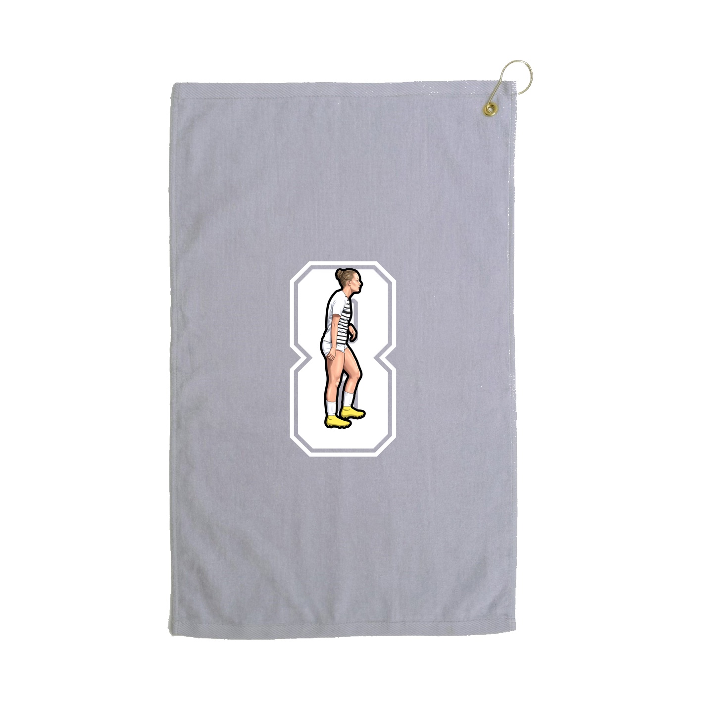 Golf Towel — Number in Grey