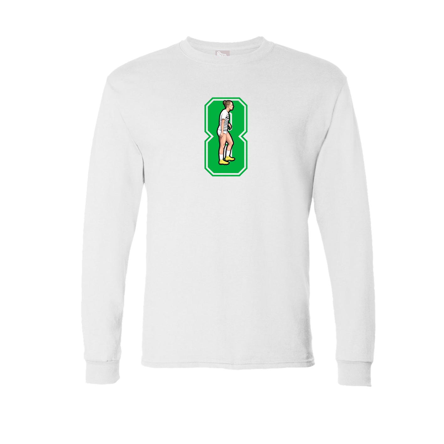 Long Sleeve Tee — Number in White