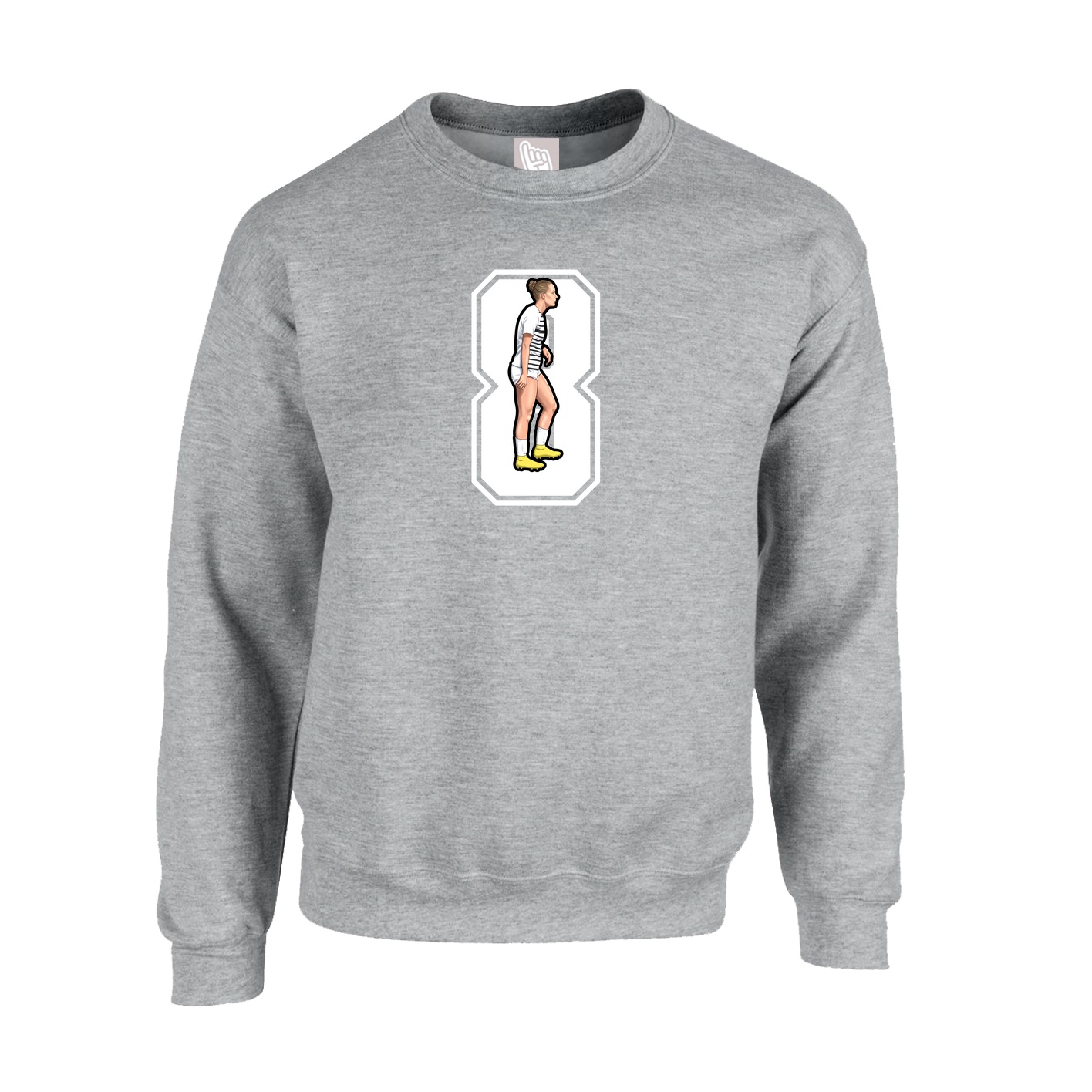 Fleece Crew — Number in Grey