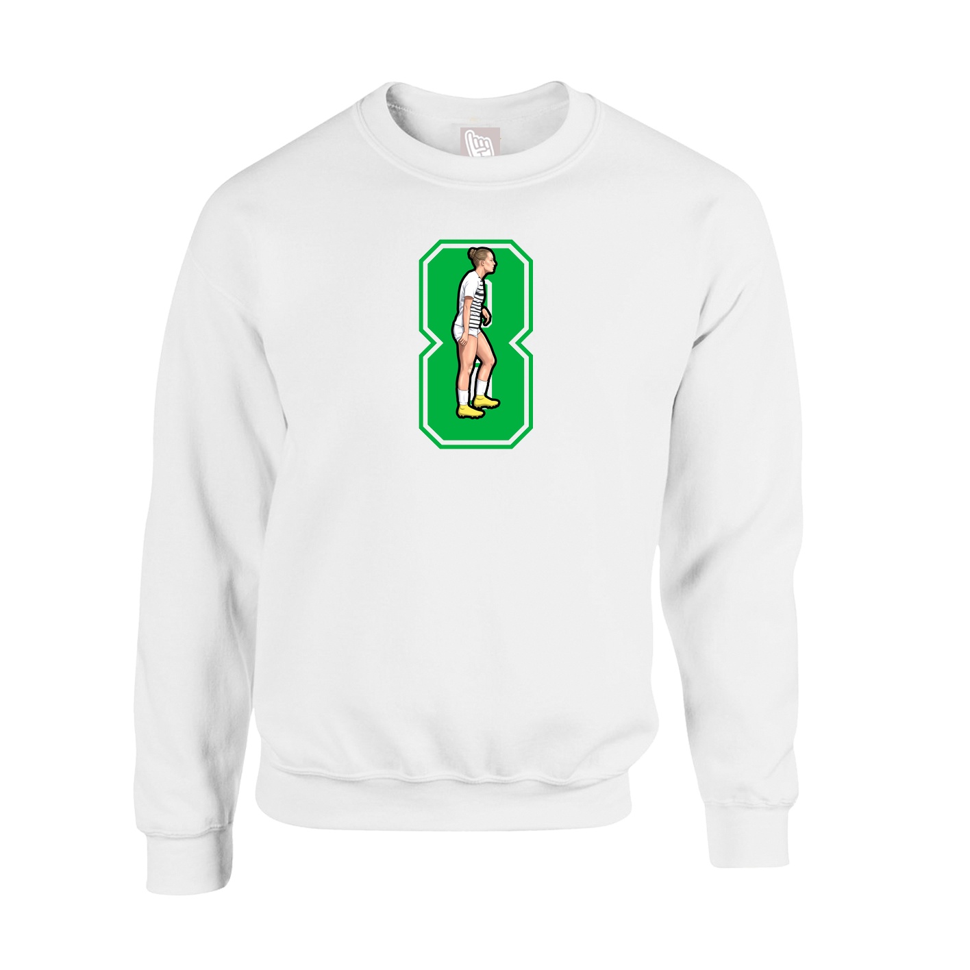 Fleece Crew — Number in White