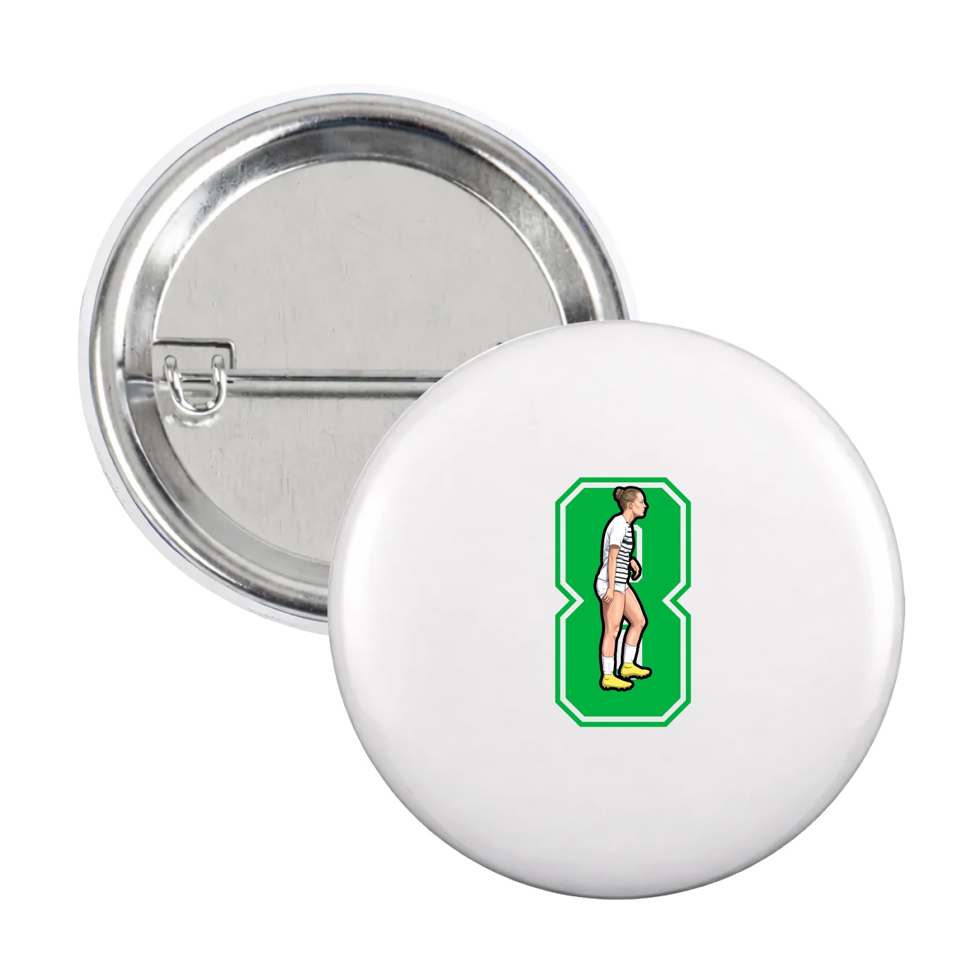 Game Day Button — Number in White