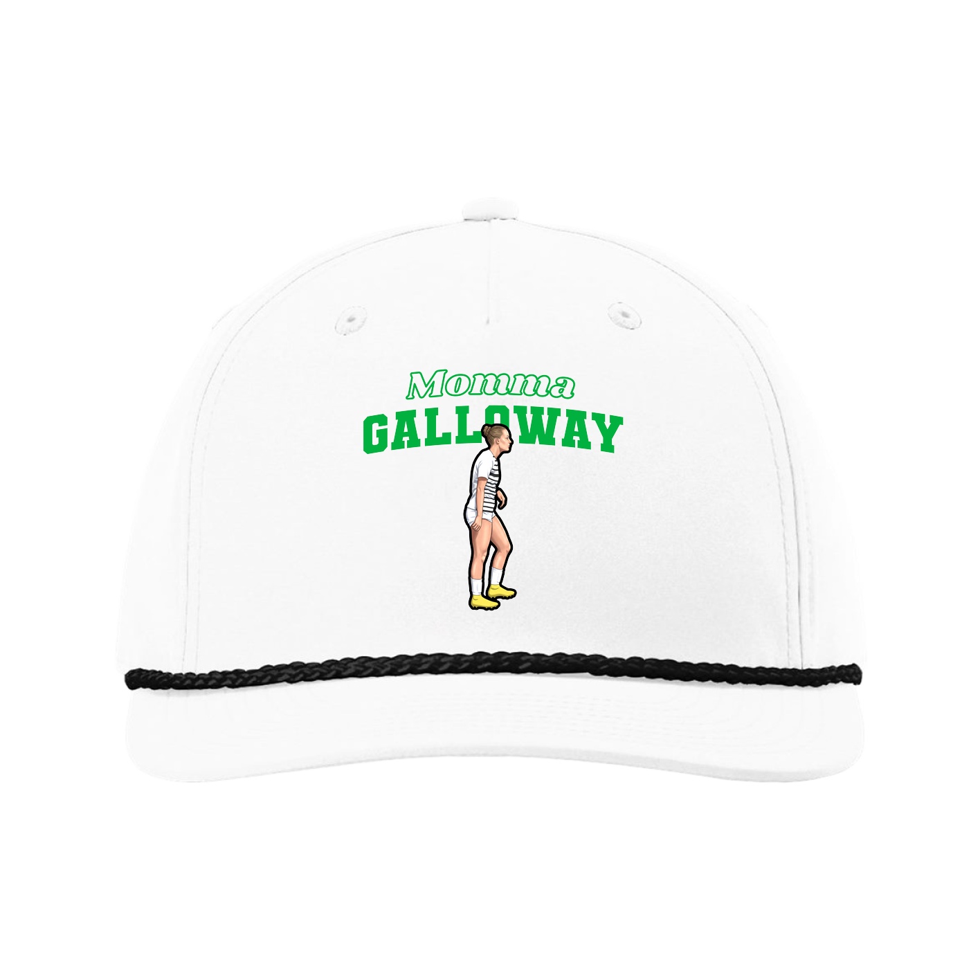 Five-Panel Classic Rope Cap — Mothers Day Block in White