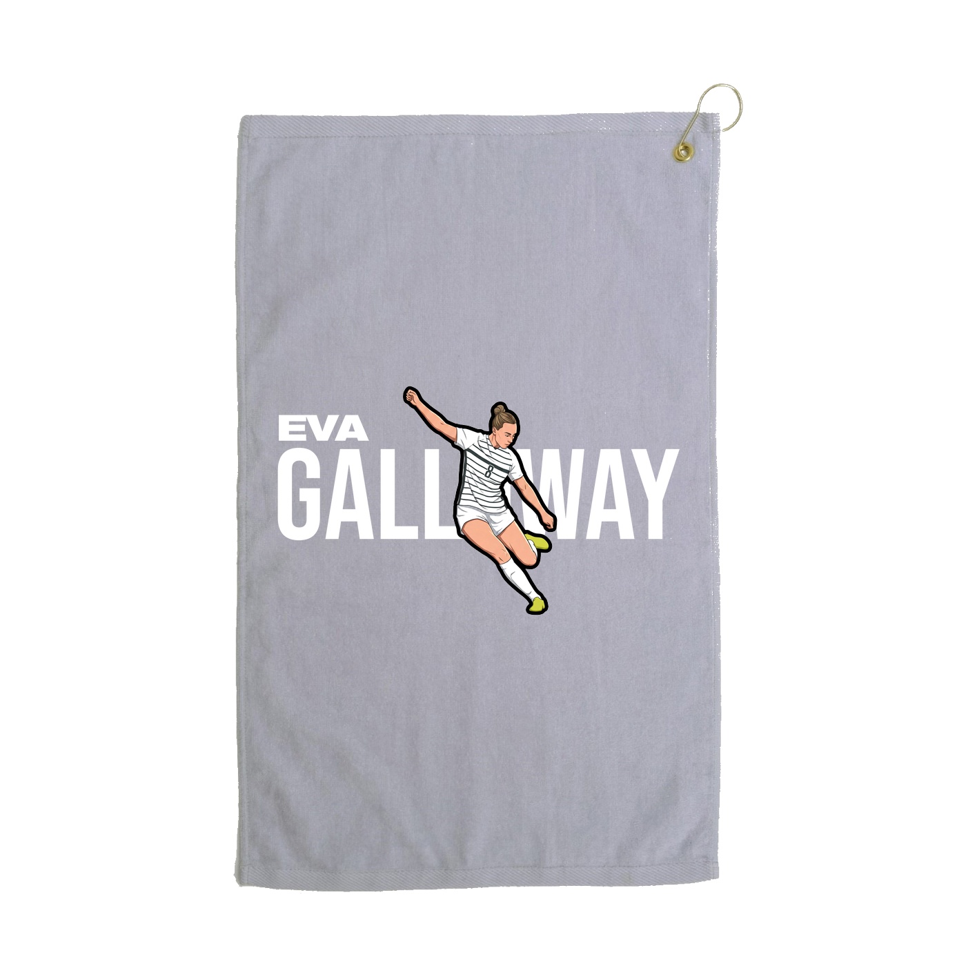 Golf Towel — Player Name in Grey