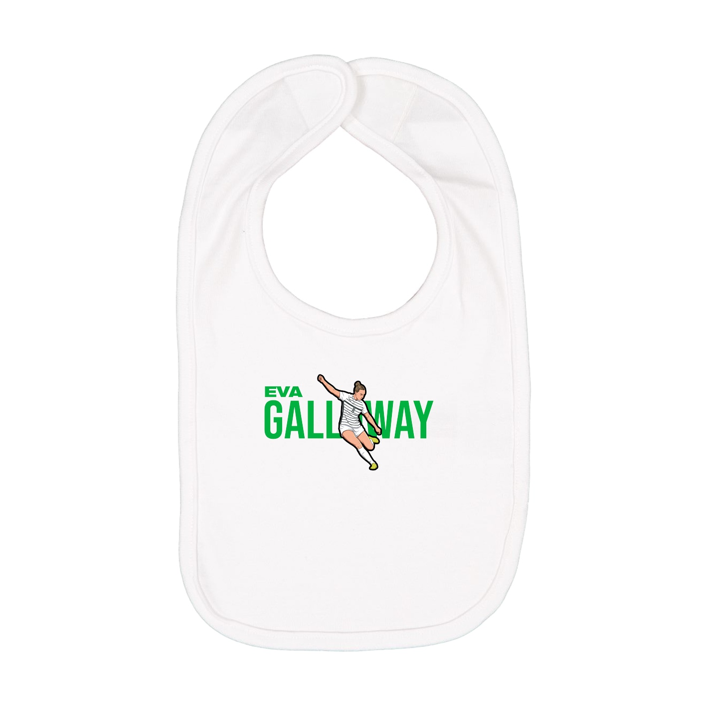 Infant Bib — Player Name in White