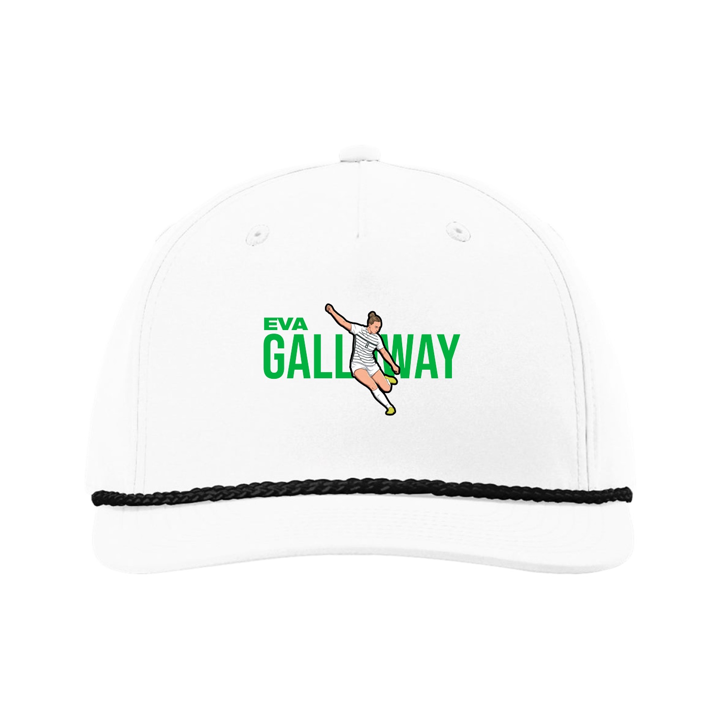 Five-Panel Classic Rope Cap — Player Name in White
