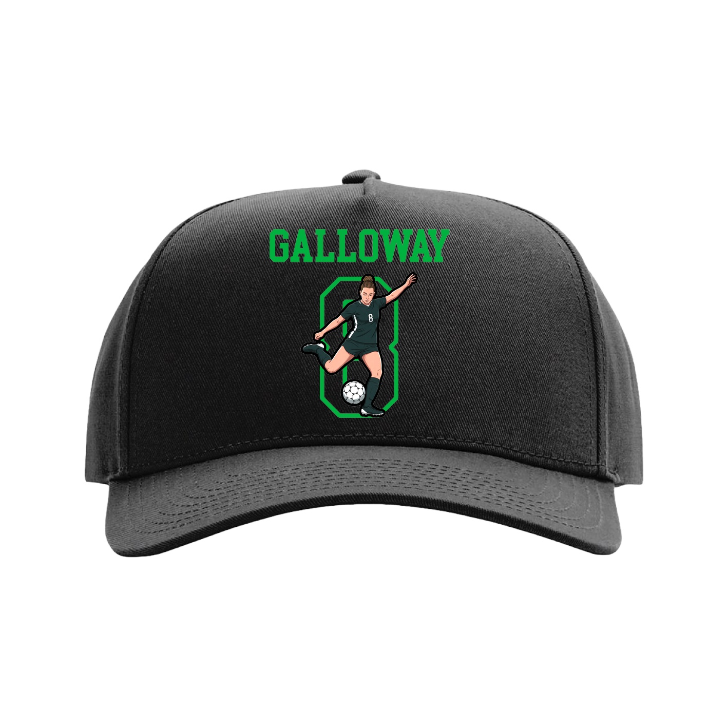 Full Fabric Five-Panel Champ Cap — Shirsey in Black