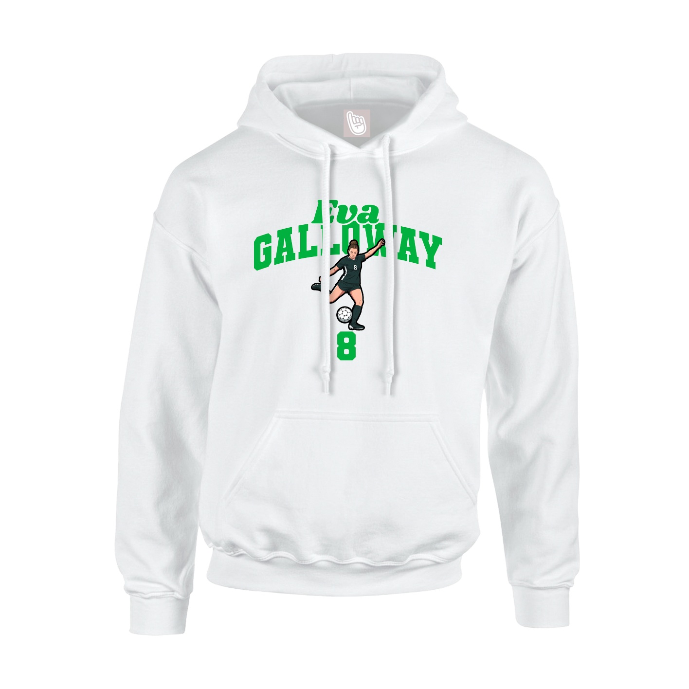 Youth Hoodie — Signature Arch in White