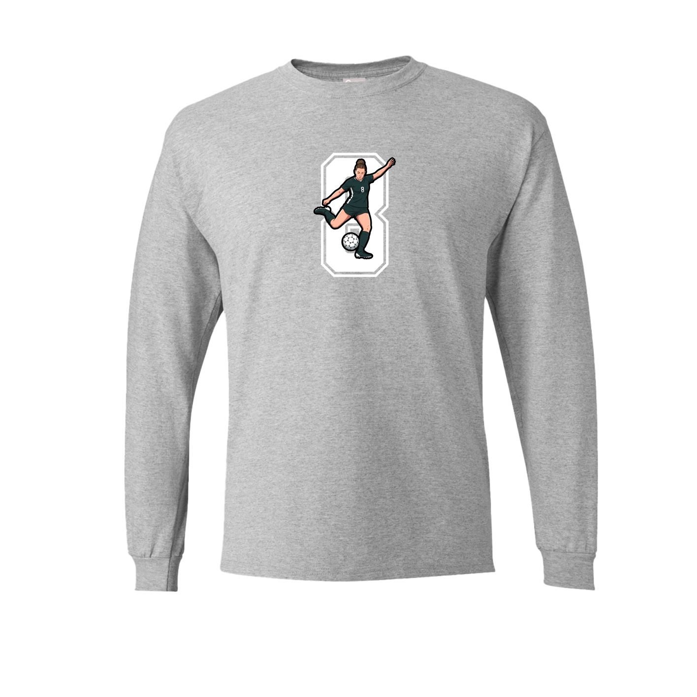 Long Sleeve Tee — Number in Grey