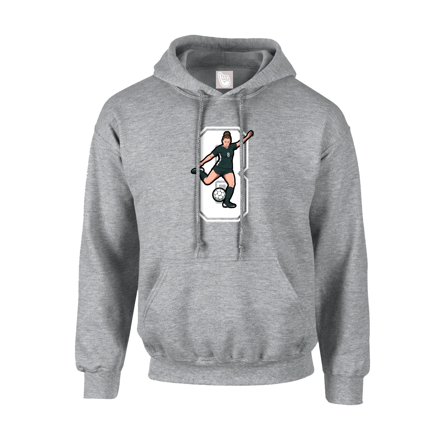 Hoodie — Number in Grey