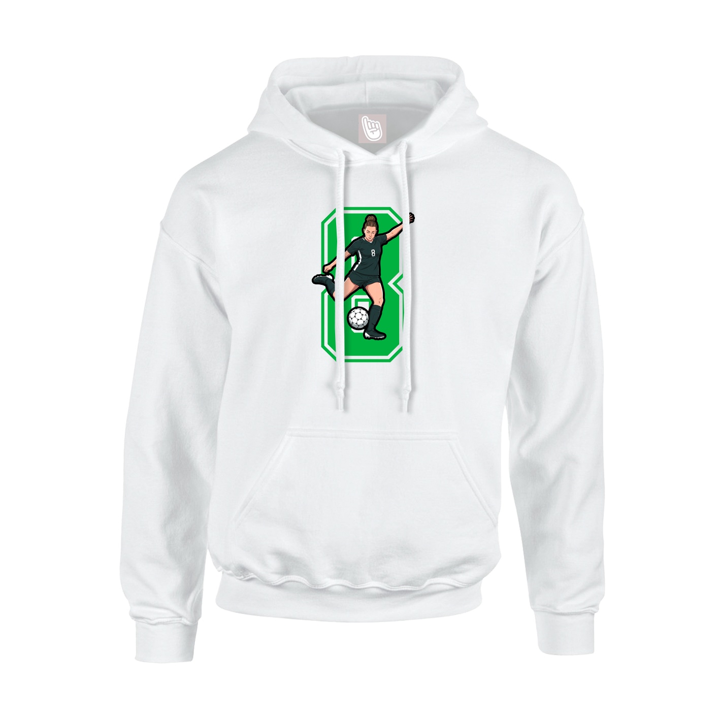 Youth Hoodie — Number in White
