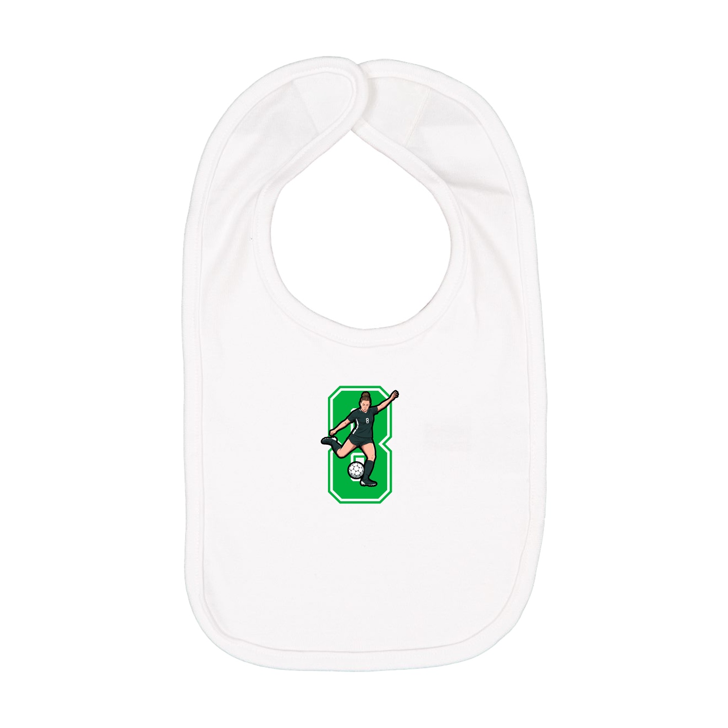Infant Bib — Number in White