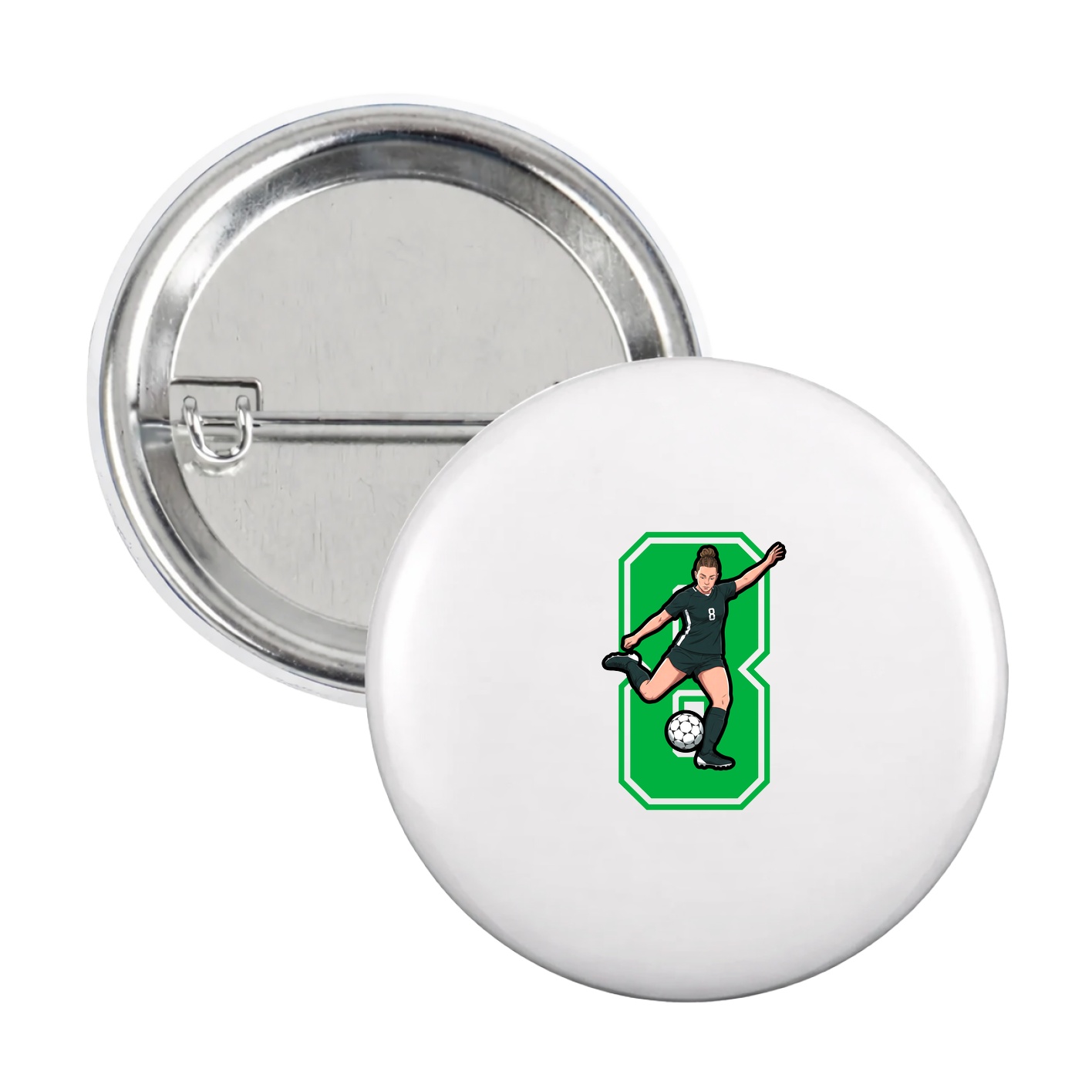 Game Day Button — Number in White