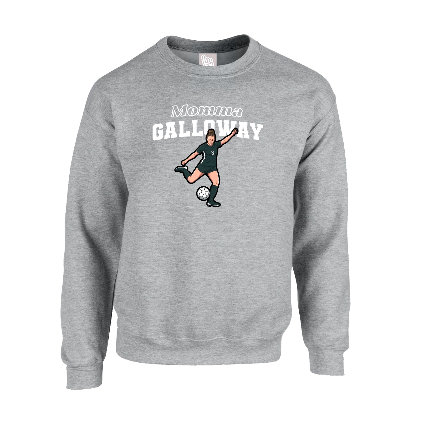 Fleece Crew — Mothers Day Block in Grey