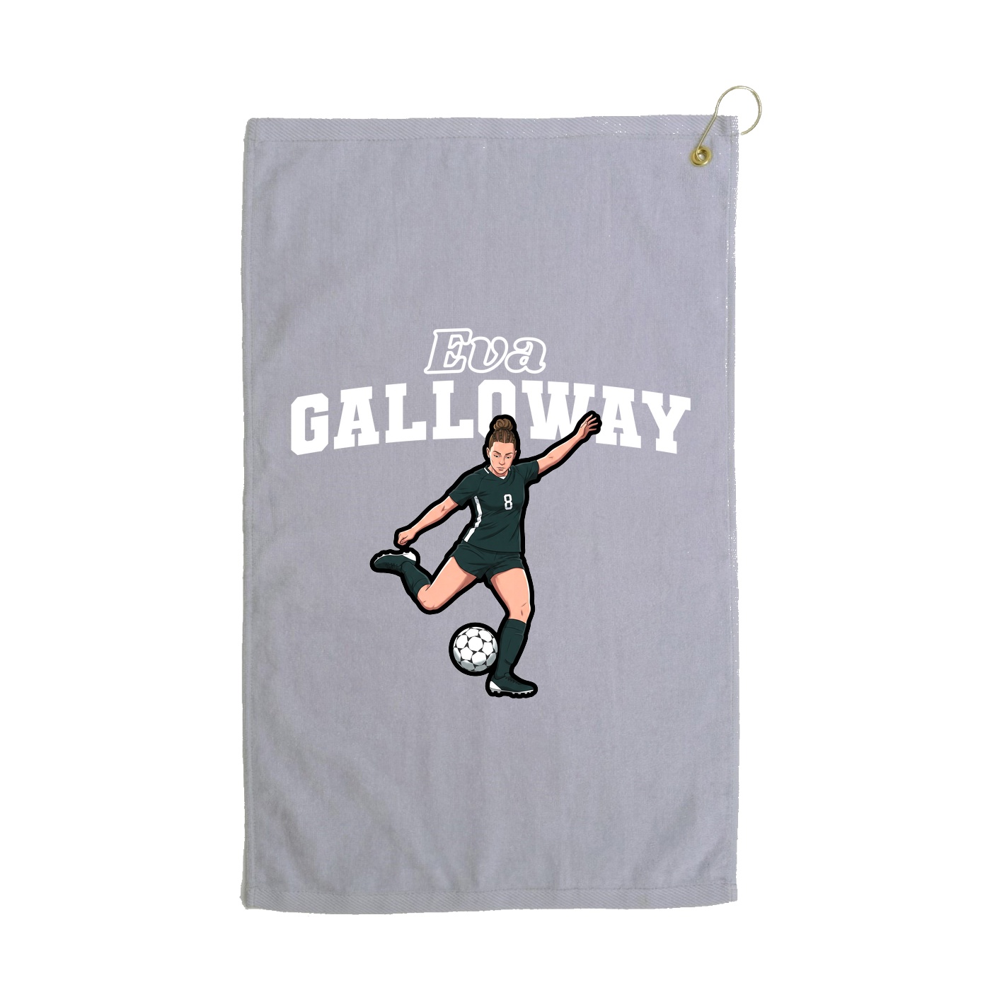 Golf Towel — Name Arch in Grey