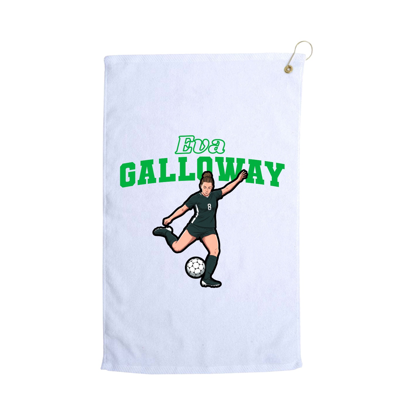Golf Towel — Name Arch in White