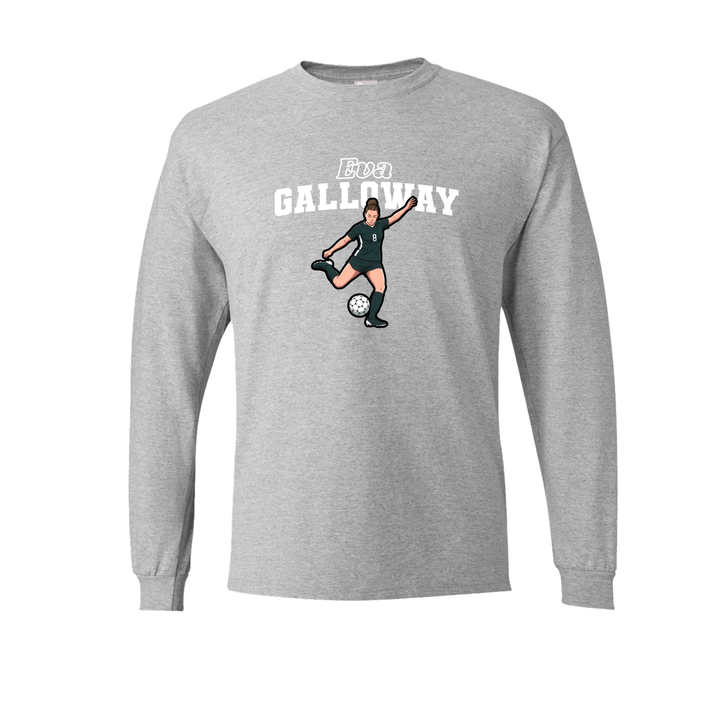 Long Sleeve Tee — Name Arch in Grey