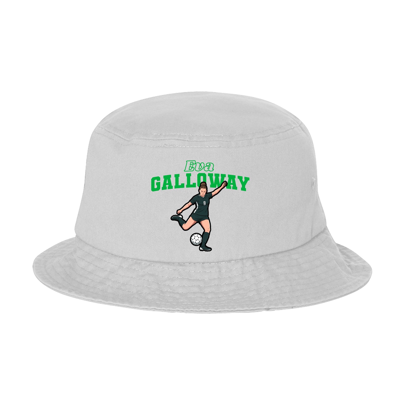 Bucket Cap — Name Arch in White