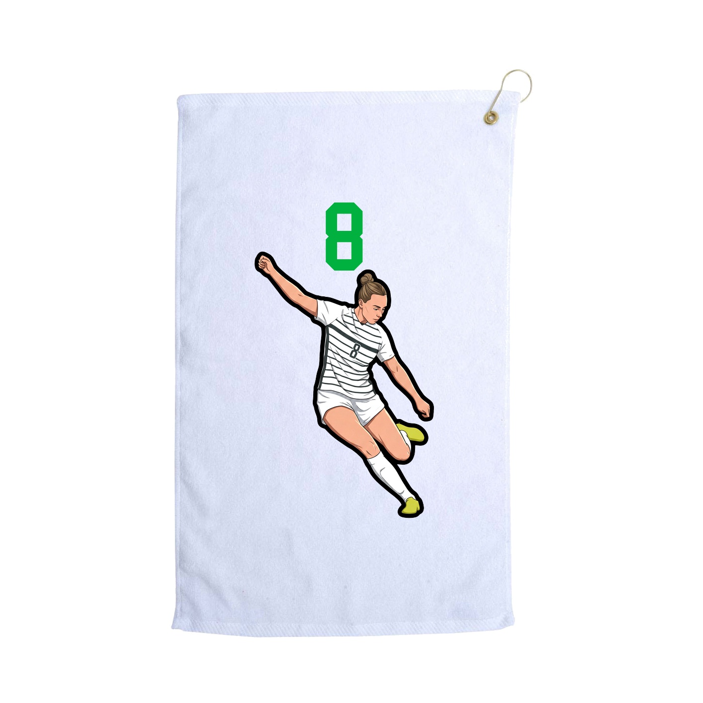 Golf Towel — Number Top in White