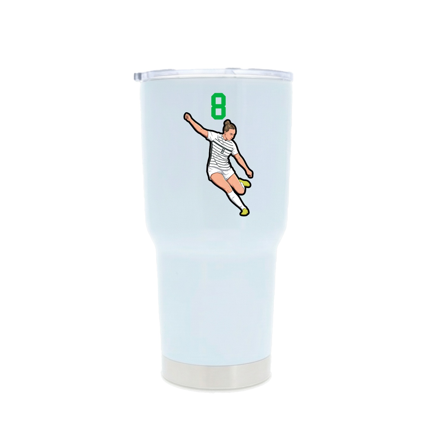 30oz Stainless Steel Tumbler — Number Top in White