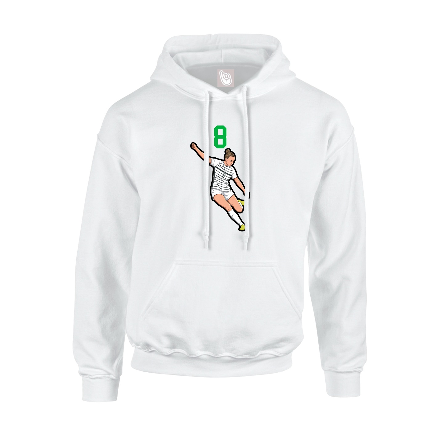 Hoodie — Number Top in White