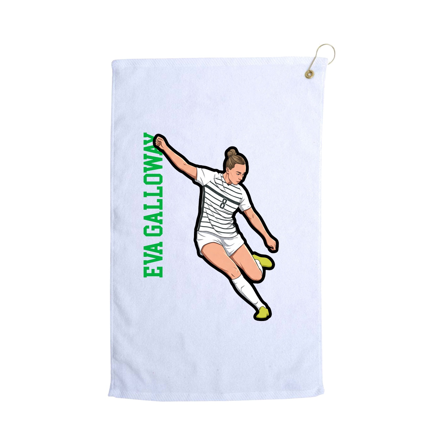 Golf Towel — Name Vertical in White