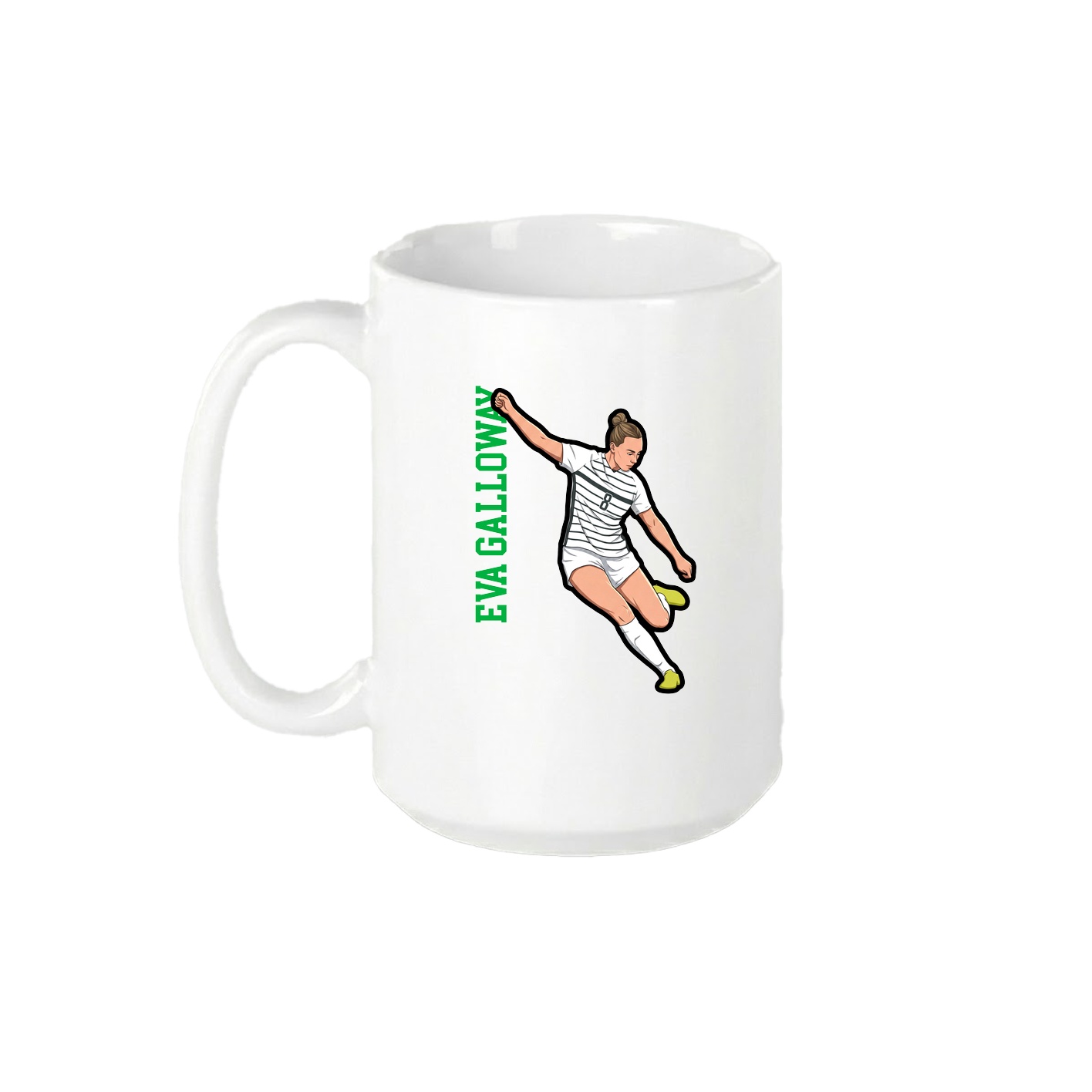 15oz Coffee Mug — Name Vertical in White