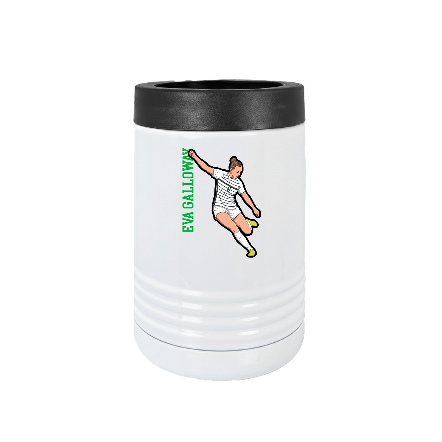 Beverage Holder — Name Vertical in White