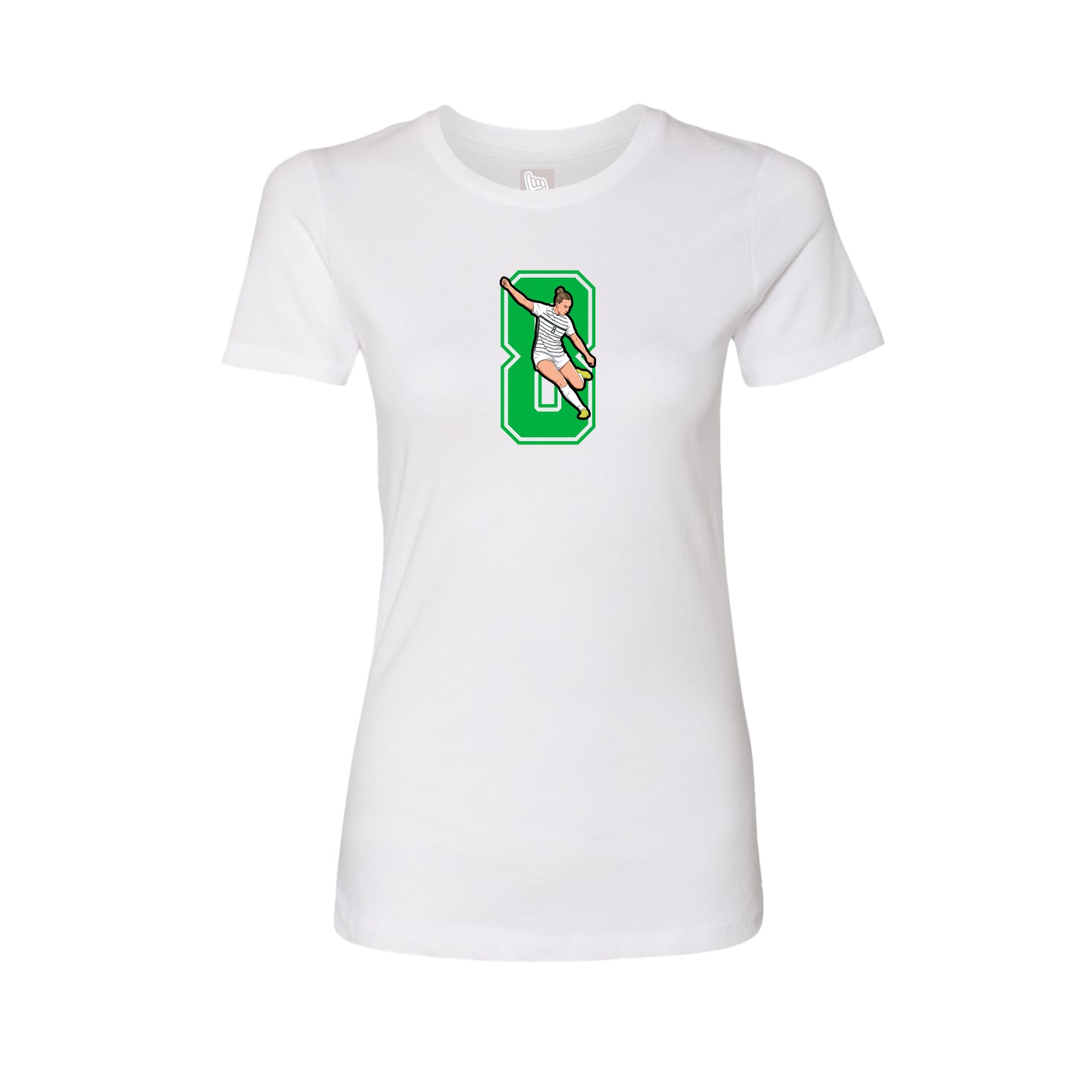 Fitted Women's Tee — Number in White
