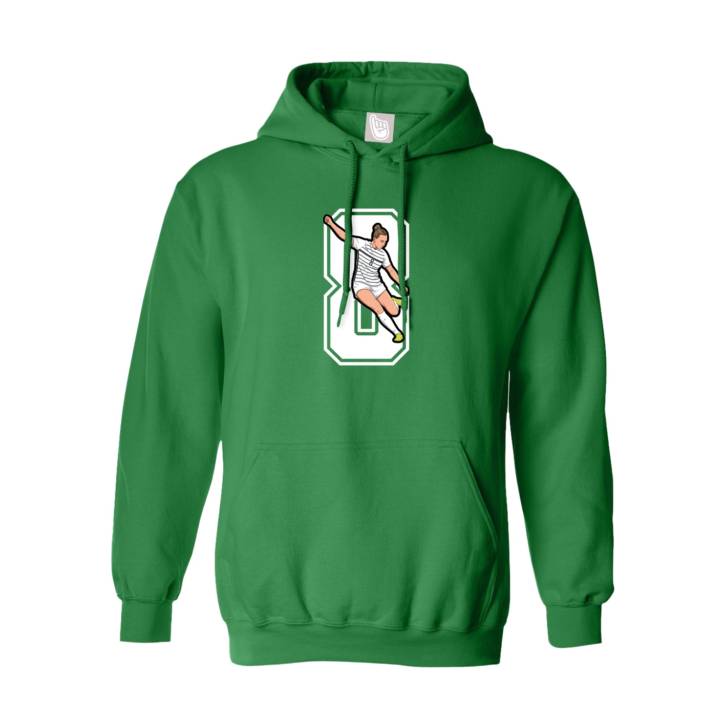 Hoodie — Number in Green