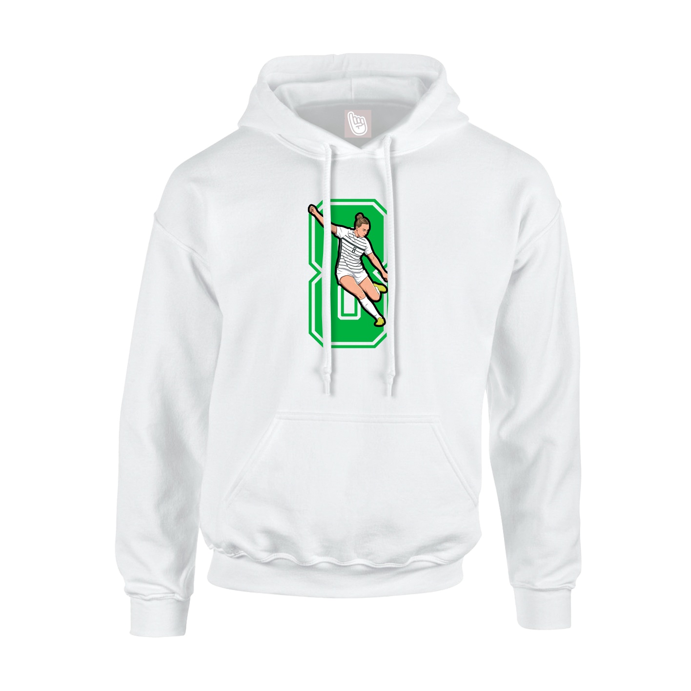 Hoodie — Number in White