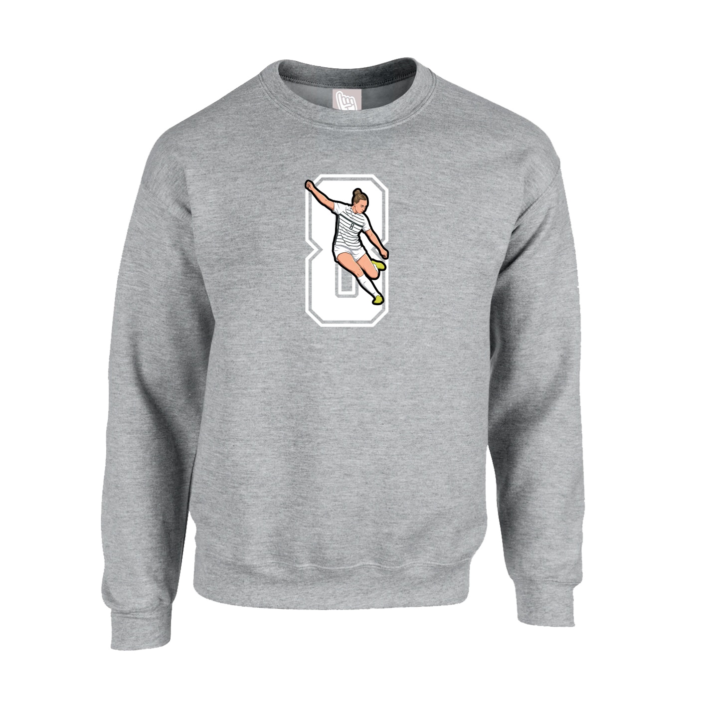 Fleece Crew — Number in Grey