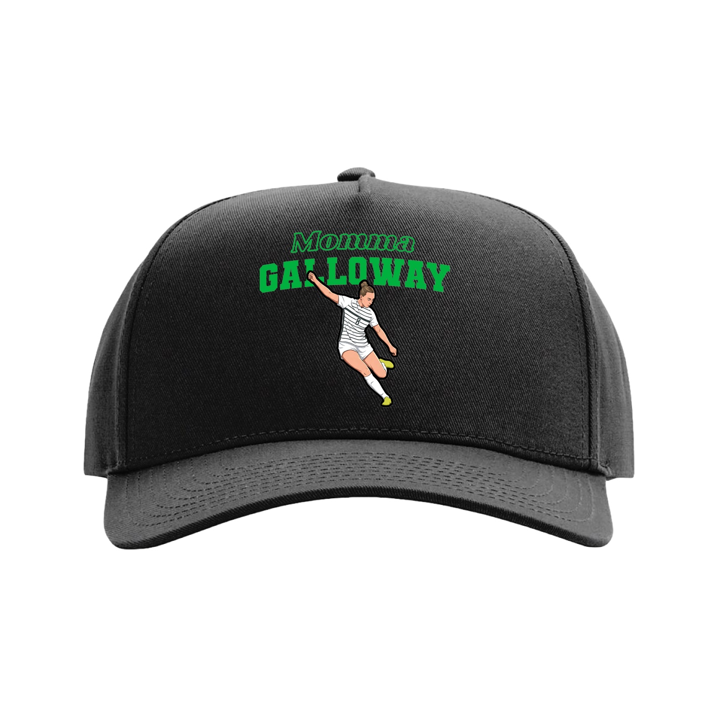 Full Fabric Five-Panel Champ Cap — Mothers Day Block in Black