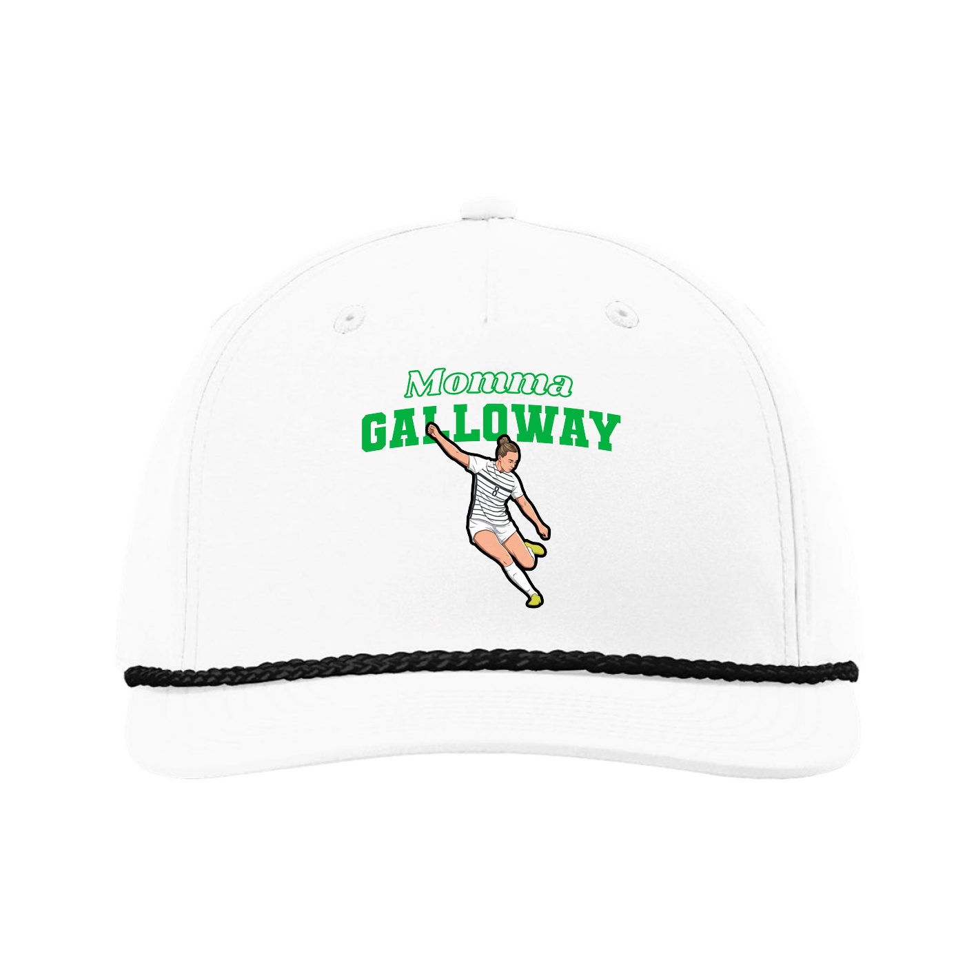 Five-Panel Classic Rope Cap — Mothers Day Block in White