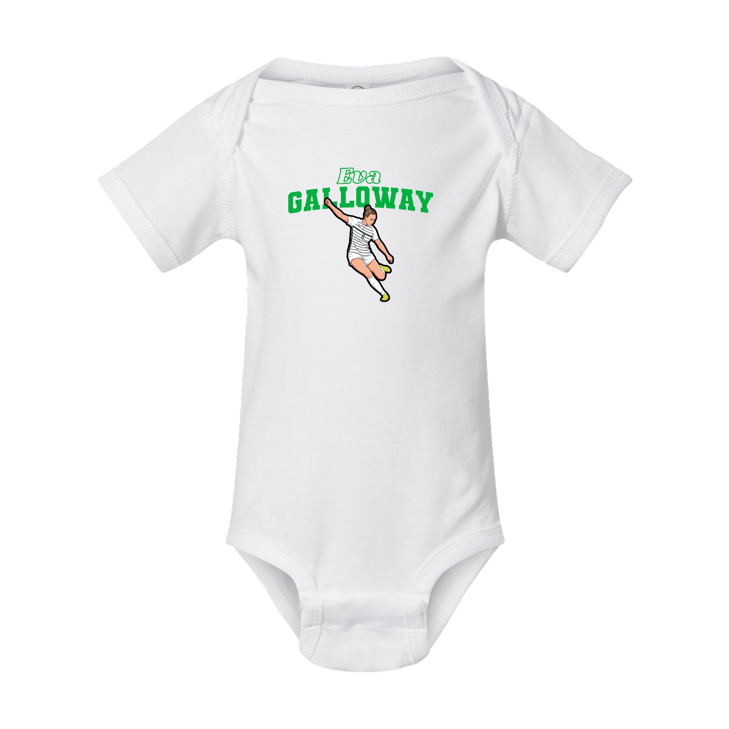 Baby Onesie — Name Arch in White
