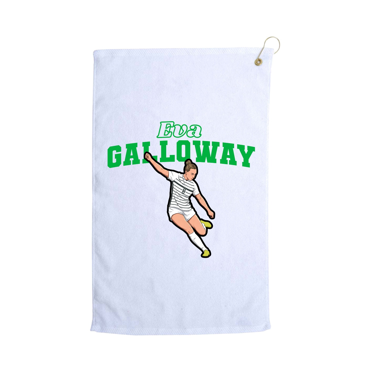 Golf Towel — Name Arch in White