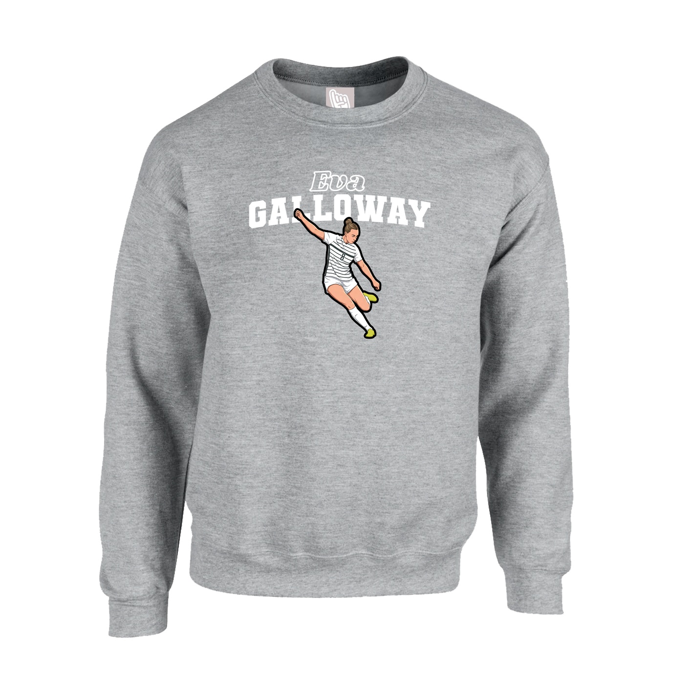 Fleece Crew — Name Arch in Grey