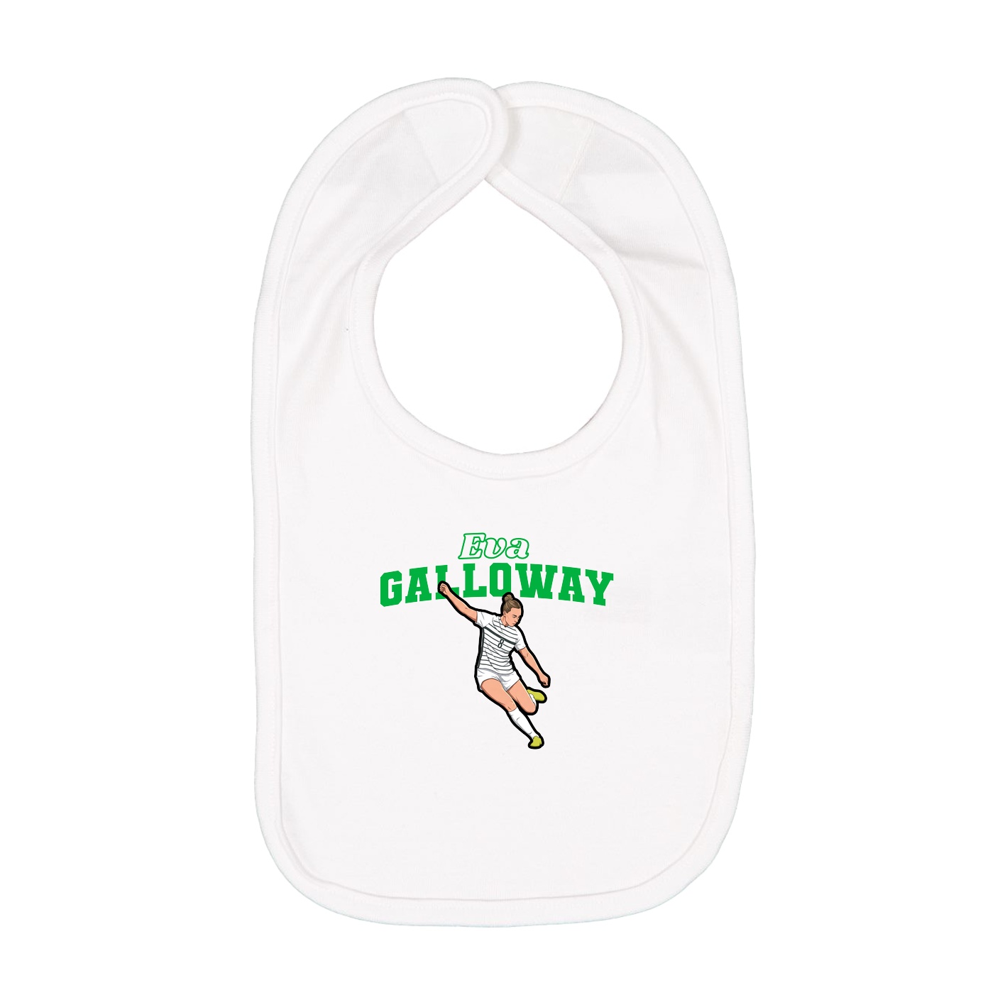 Infant Bib — Name Arch in White