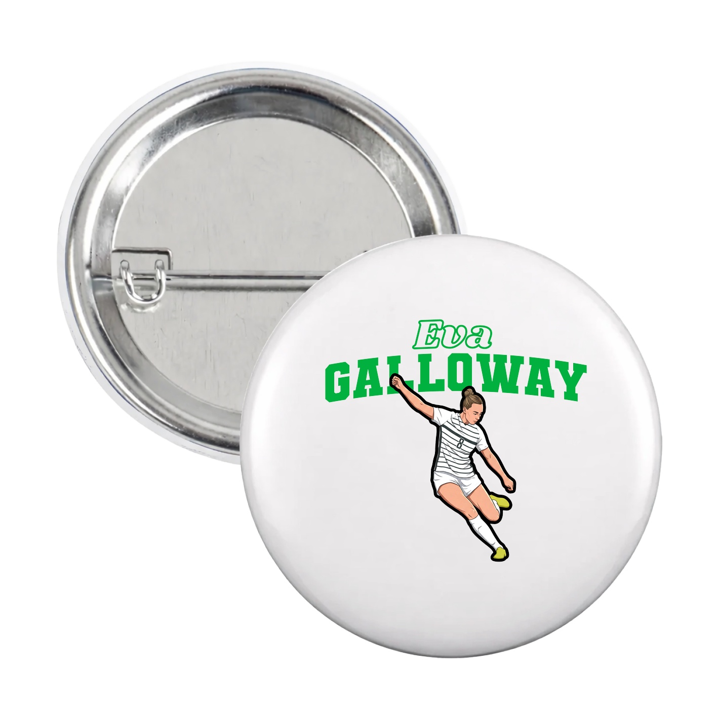 Game Day Button — Name Arch in White