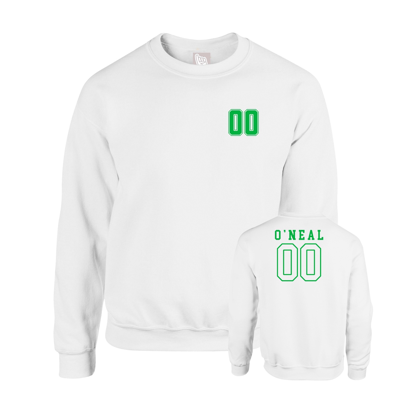 Fleece Crew — Chest Back in White