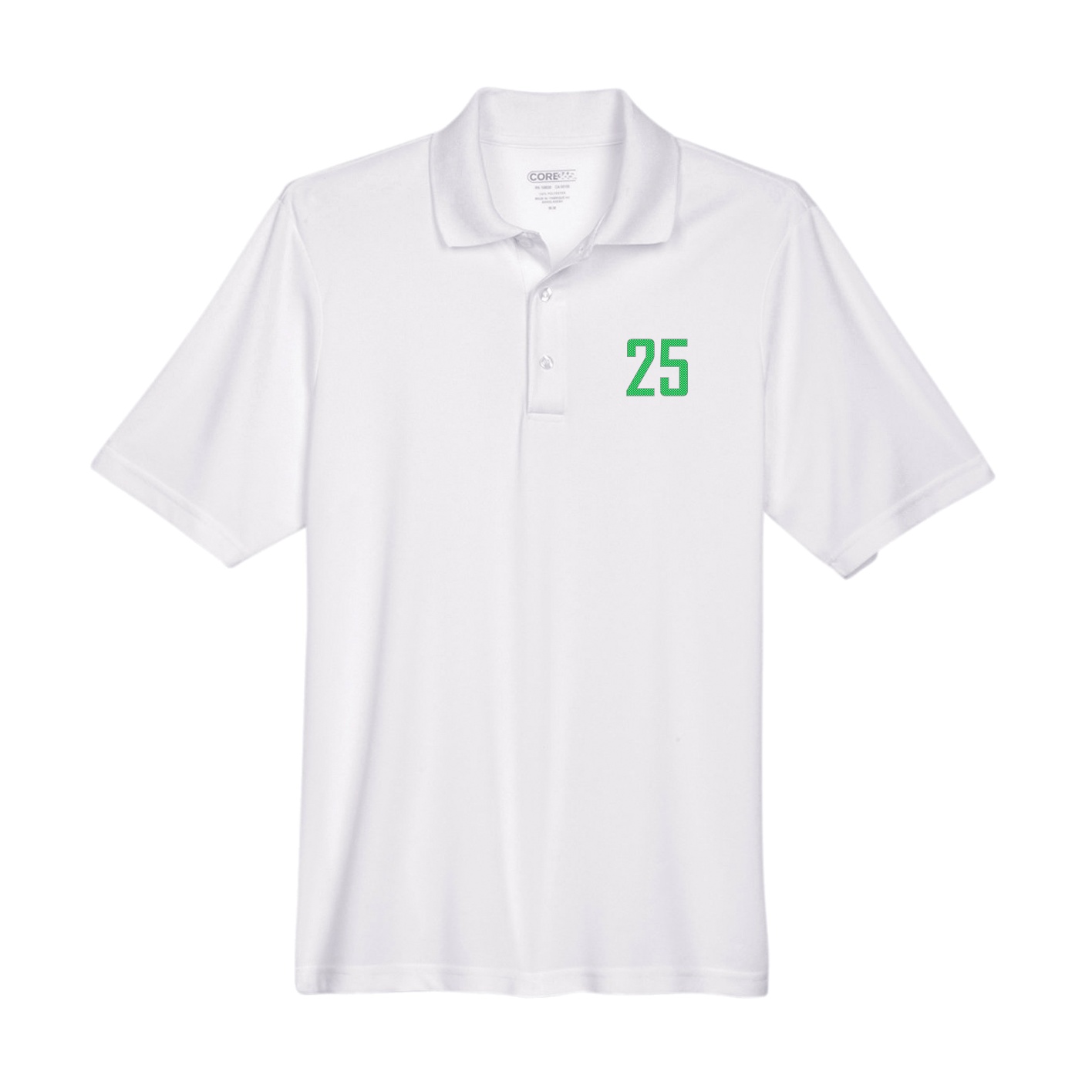 Performance Polo — Front Shirsy in White