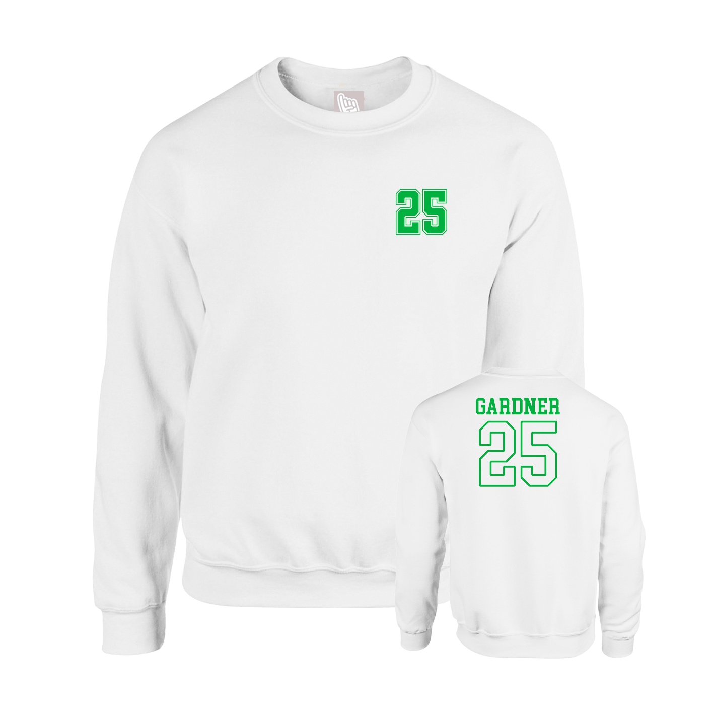 Fleece Crew — Chest Back in White