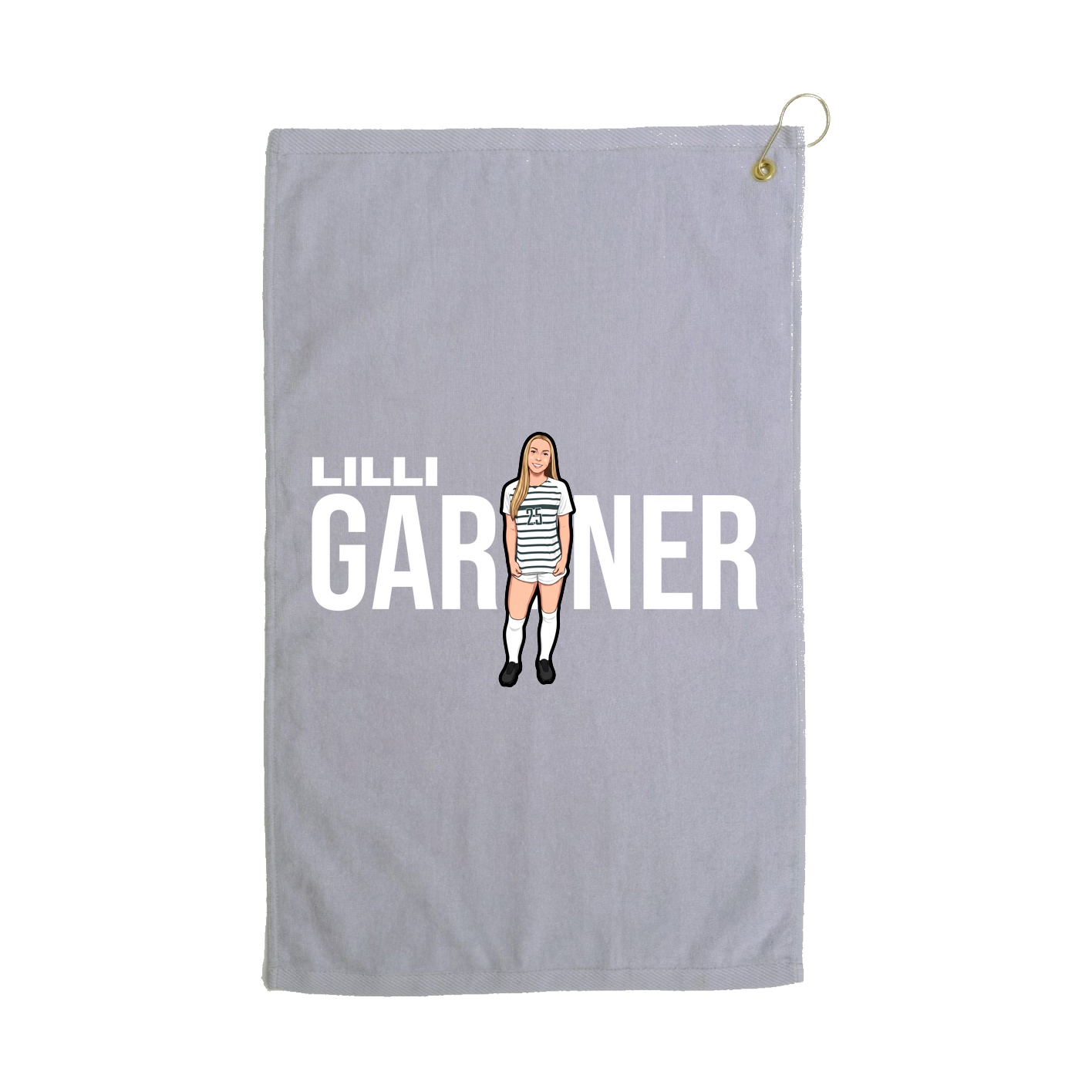 Golf Towel — Player Name in Grey