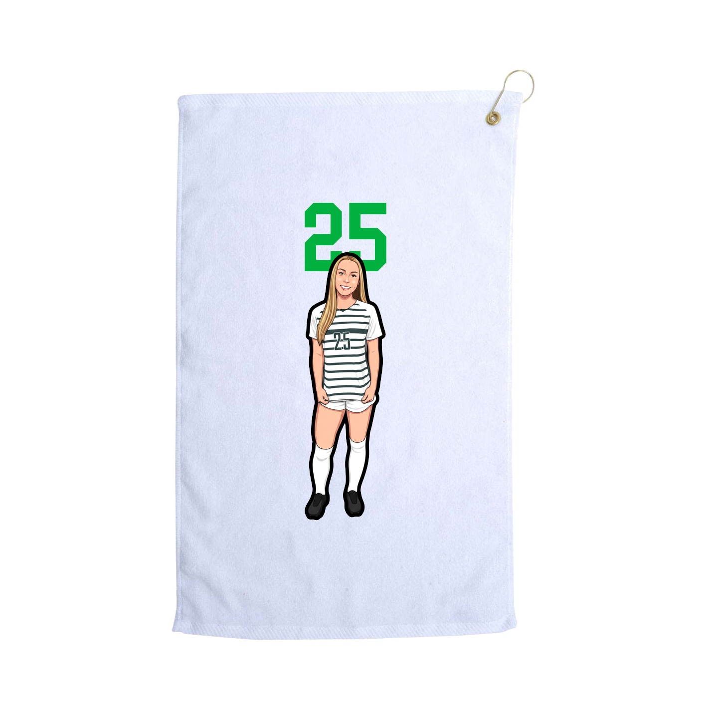 Golf Towel — Number Top in White