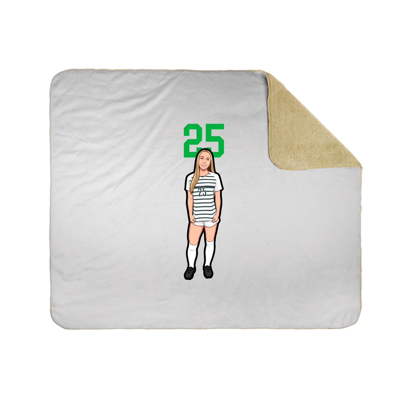 Throw Blanket — Number Top in White
