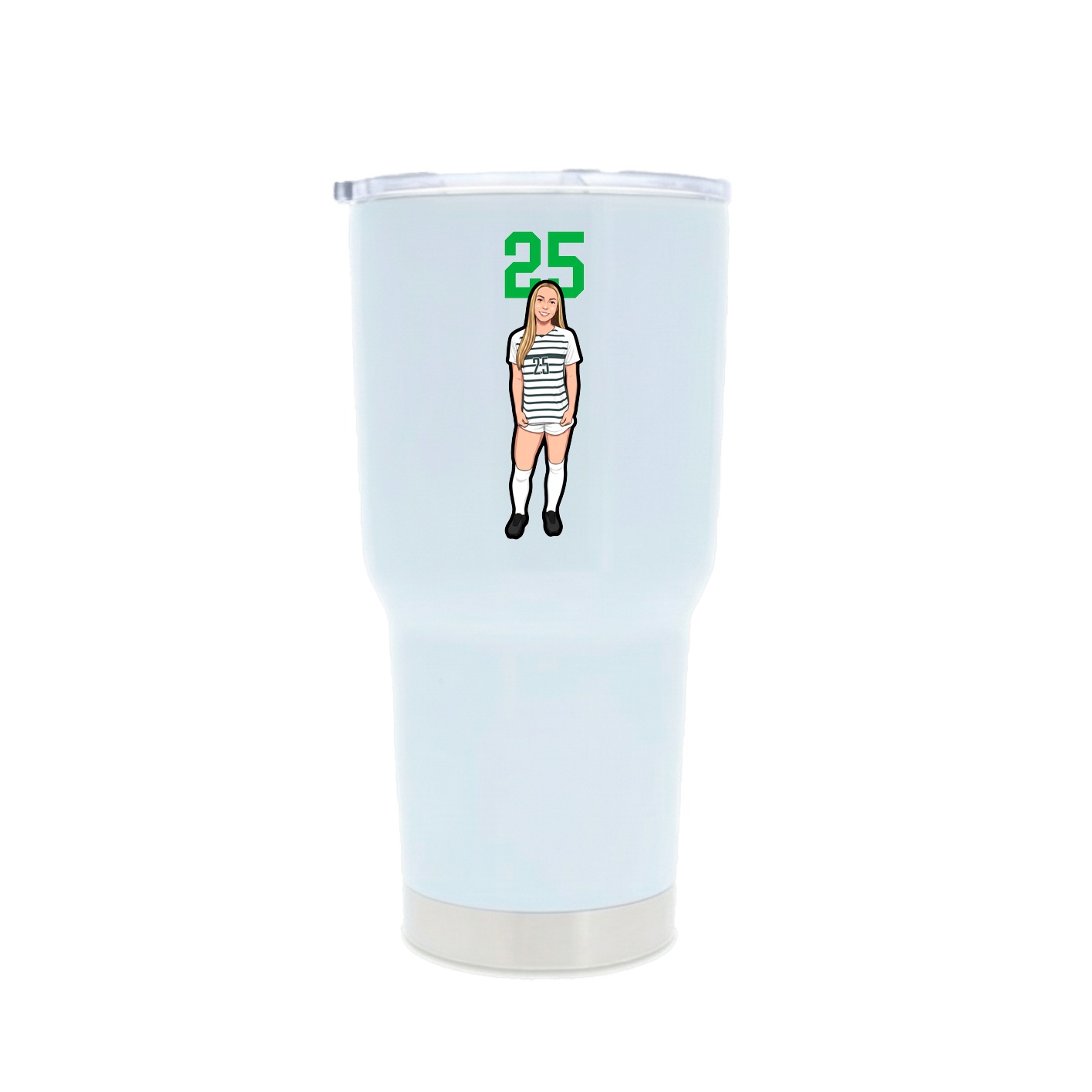 30oz Stainless Steel Tumbler — Number Top in White